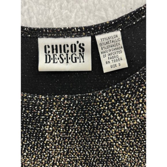 Chicos Design Womens Tank Top Black Brown Abstract Stretch Scoop Neck 3 XL/16 - Picture 6 of 6